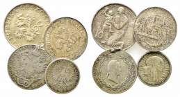 ESTERE. Lotto di 4 monete Ag. Cecoslovacchia, Polonia, Austria. BB-FDC