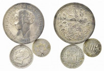 ESTERE. Lotto di 3 monete Ag. Lussemburgo, Spagna, Stati Uniti. MB-BB