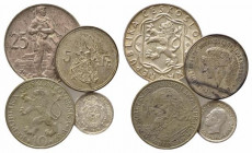 ESTERE. Lotto di 4 monete Ag. Cecoslovacchia, Lussemburgo, Spagna. SPL-FDC