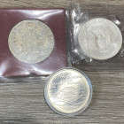 ESTERE. Lotto di 3 monete grande modulo in argento (tallero Maria Teresa, Oncia Stati Uniti 2010, Canada 5 dollari 1975). FDC