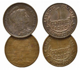 FRANCIA. Lotto di 2 monete da 1 centime. SPL-FDC