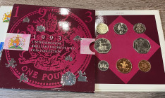 GRAN BRETAGNA. Serie divisionale 8 monete 1993. Brilliant uncircolated coin collection.