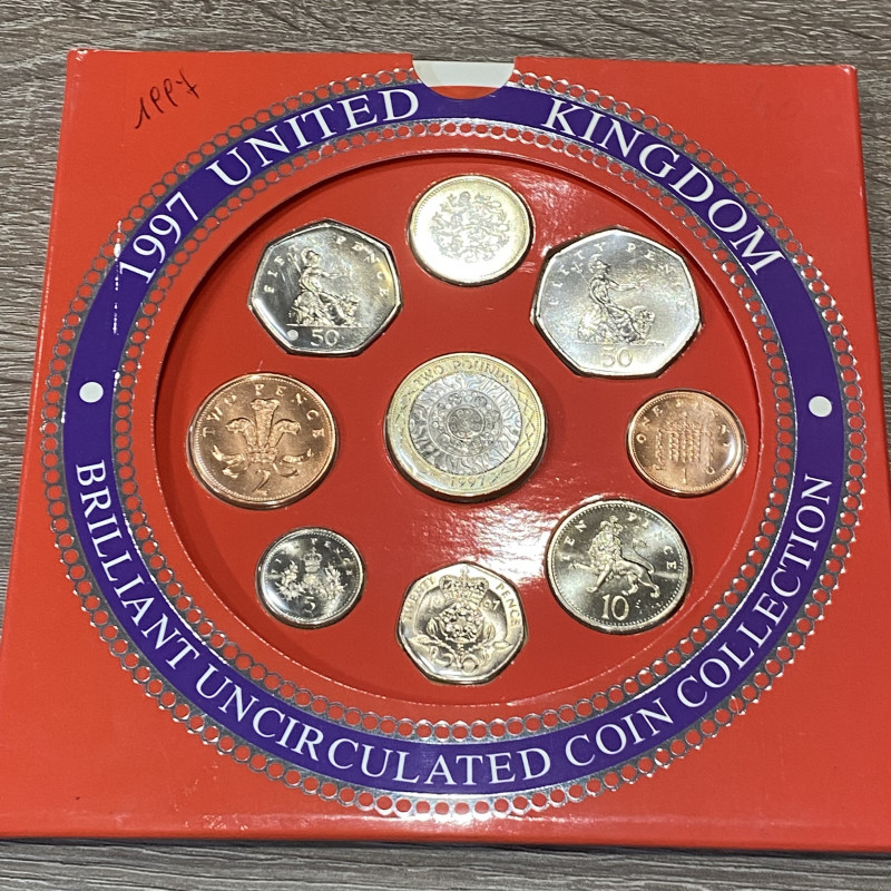 GRAN BRETAGNA. Serie divisionale 9 monete 1997. brilliant uncircolated coin coll...