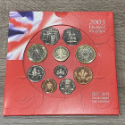GRAN BRETAGNA. Serie divisionale 10 monete 2003. brilliant uncircolated coin collection.