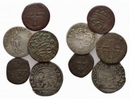 ZECCHE ITALIANE. Lotto di 5 monete da catalogare (Venezia, Genova, Savoia). MB