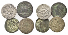 ZECCHE ITALIANE. Lotto di 4 monete da catalogare (Genova, Milano, Napoleone re d'Italia). MB