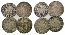 VENEZIA. Monetazione anonima (Legge 1570). Lotto di 4 monete da 2 gazzette. Mont.17-22. BB