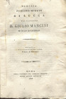 Mancini G. - Memoria du di due monete di Lucca. Roma, 1826. pp. 28, tavv. 1 + 1 ripiegata. Brosssura ed. muta, ottimo stato