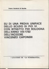 GAMBERINI DI SCARFEA C. - Su di una prova uniface dello scudo di Pio VI con ritratto per Bologna dell'anno VIII \ 1782 dell'incisore Vincenzo Caponeri...