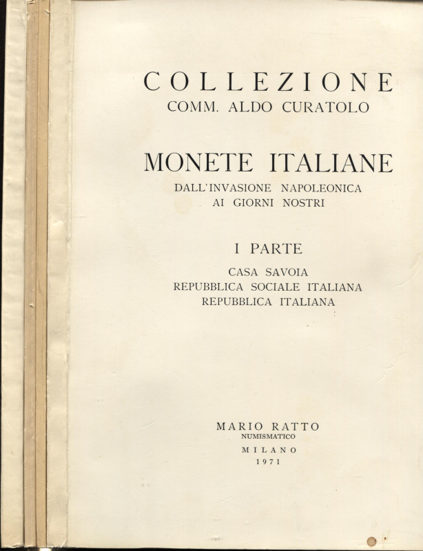 RATTO M. - Milano, 1971\72. Collezione Aldo Curatolo. 4 parti completo Monete di...