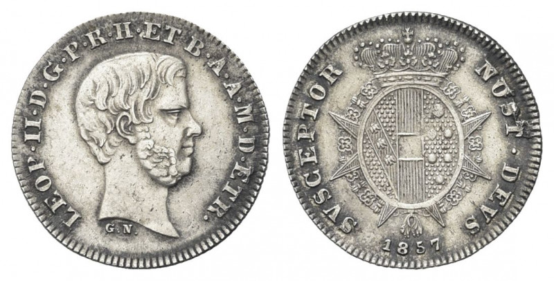 FIRENZE
Leopoldo II d'Asburgo Lorena, 1824-1859. Mezzo Paolo 1857.
Ag gr. 1,32...