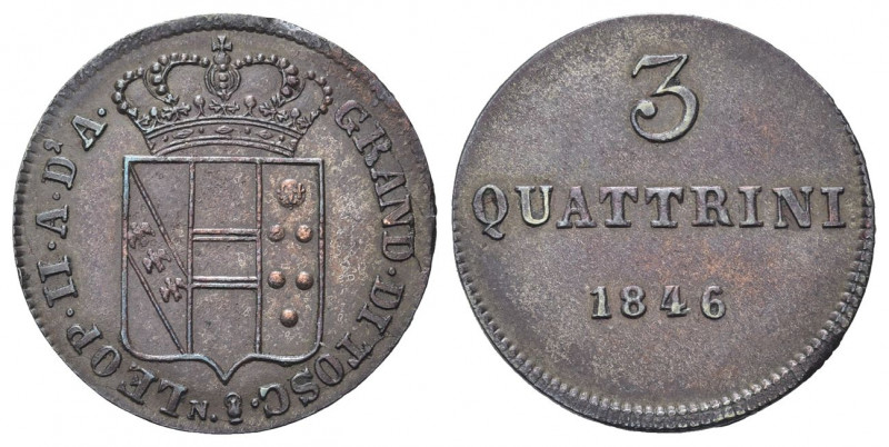FIRENZE
Leopoldo II d'Asburgo Lorena, 1824-1859. 3 Quattrini 1846.
Mi gr. 2,09...