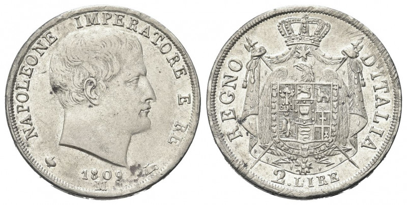 MILANO
Napoleone I Re d'Italia, 1805-1814. 2 Lire 1809, II Tipo, puntali aguzzi...