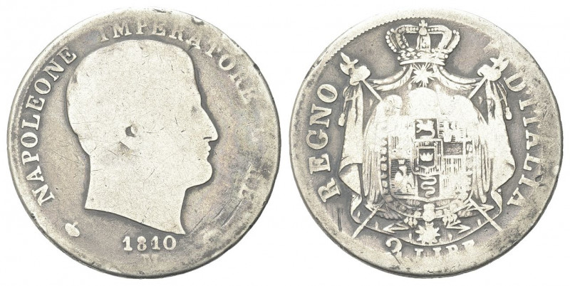 MILANO
Napoleone I Re d'Italia, 1805-1814. 2 Lire 1810, II Tipo, puntali aguzzi...