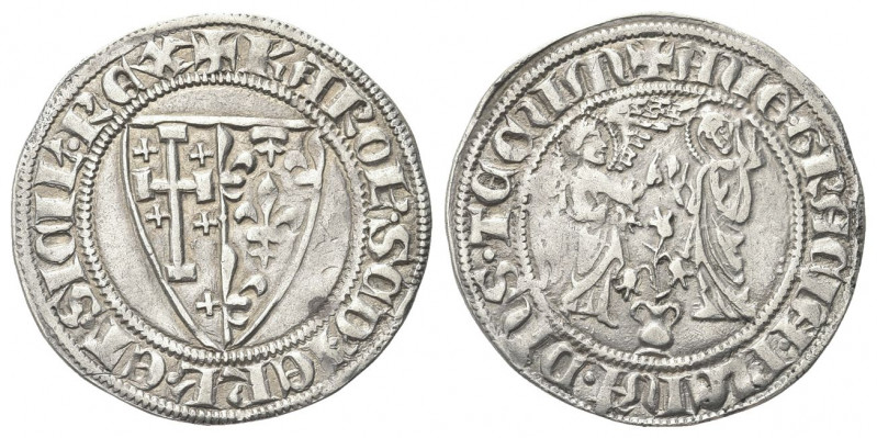 NAPOLI
Carlo II d’Angiò, 1285-1309. Saluto d’argento.
Ag gr. 3,26
Dr. KAROL S...