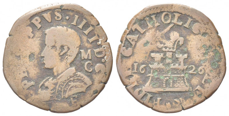 NAPOLI
Filippo IV di Spagna, 1621-1665. 9 Cavalli.
Æ gr. 7,35
Dr. PHILIPP III...