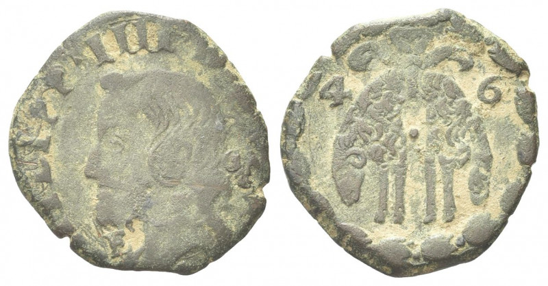 NAPOLI
Filippo IV di Spagna, 1621-1665. Tornese 1646.
Æ gr. 4,25
Dr. PHILIPP ...