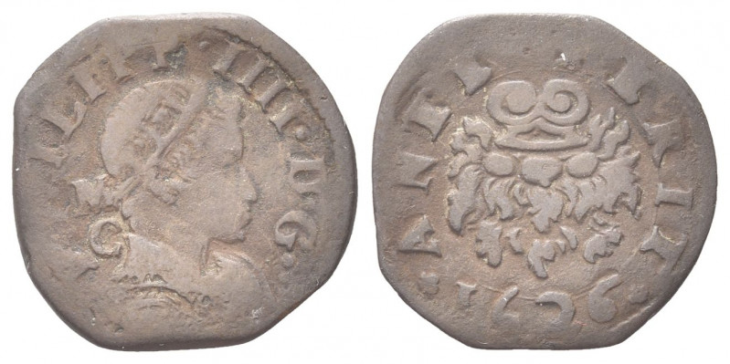 NAPOLI
Filippo IV di Spagna, 1621-1665. Tre Cavalli 1626.
Æ gr. 2,28
Dr. PHIL...
