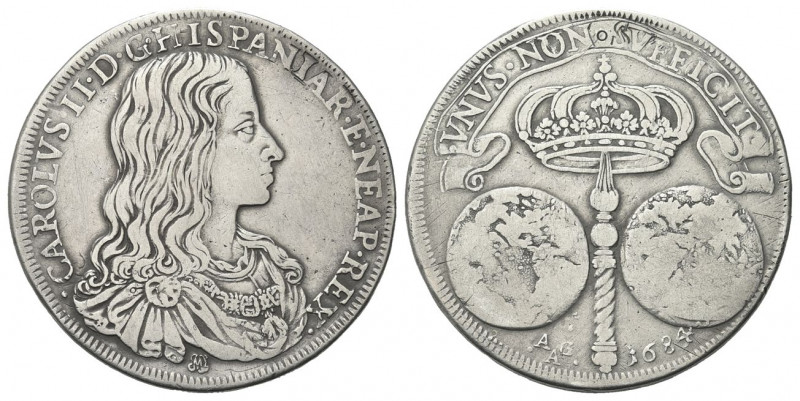 NAPOLI
Carlo II di Spagna, Re di Napoli e Sicilia, 1665-1700. Ducato 1684.
Ag ...