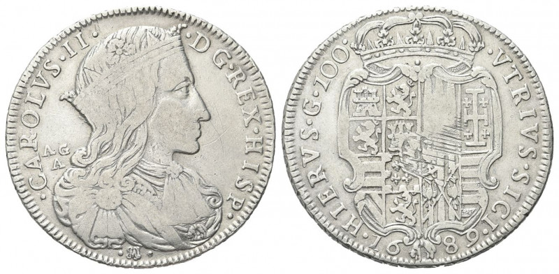 NAPOLI
Carlo II di Spagna, Re di Napoli e Sicilia, 1665-1700. Ducato da 100 Gra...