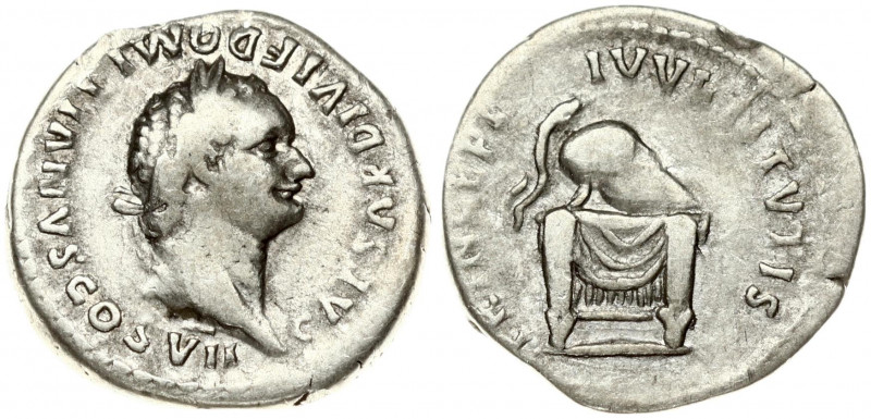 Roman Empire 1 Denarius (80-81) Domitianus 81 - 96 . Rome. Obverse: CAESAR DIVI ...