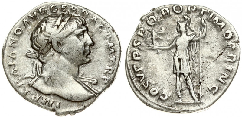 Roman Empire 1 Denarius (98-117) Traianus 98-117. Rome. Obverse: IMP TRAIANO AVG...