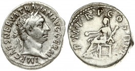 Roman Empire 1 Denarius (98-99) Traianus 98-117. Rome. Obverse: Bust with L. to r. IMP CAES NERVA TRAIAN AVG GERM. Reverse: P M T R P COS II PP Vesta ...
