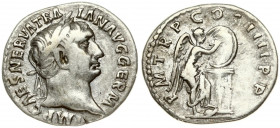 Roman Empire 1 Denarius (101-102) Traianus 98-117. Rome. Obverse: IMP CAES NERVA TRAIAN AVG GERM; laureate head right. Reverse: PM TRP COS IIII PP; Vi...