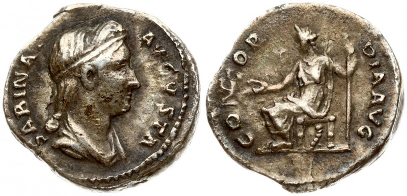 Roman Empire 1 Denarius (128-136/7AD ) Sabina Augusta. AR denarius Rome; under H...