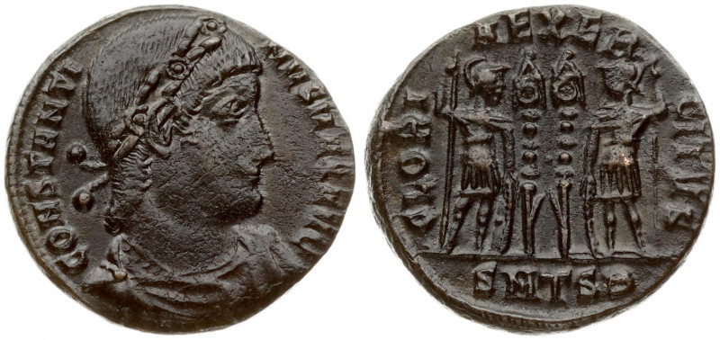 Roman Empire Æ 1 Nummus (330-333 AD) Constantine I (306-337AD). Thessalonica. 33...