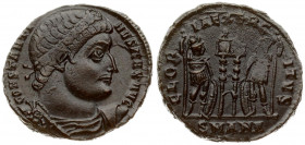 Roman Empire Æ 1 Nummus (330-333 AD) Constantine I (306-337AD). Antiochia. 330-333 AD. Obverse: CONSTANTINVS MAX AVG; diademed; draped and cuirassed b...