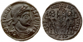 Roman Empire Æ 1 Nummus (317-340 AD) Constantine II (317-340 AD). Siscia. Obverse: diademed; draped and cuirassed bust right. Reverse: GLORIA EXERCITV...