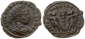 Roman Empire Æ 1 Nummus (337-347 AD) Constantius II (337-361AD). Aquileia. 337-347 AD. Obverse: FL IVL CONSTANTIVS NOB C ; diademed; draped and cuiras...