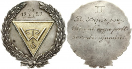 Latvia Sport Badge (1929) 19 VI 29. Silver. Weight approx: 15.85 g. Diameter: 48x45 mm