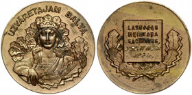 Latvia Medal 1934 the winner of the prize in the Latvian championship. Copper Gilding. Weight approx: 30.27g. Diameter: 40 mm.