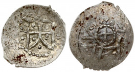 Lithuania 1/2 Groat (1370-1390) Kiew mint. Vladimir Olgerdovich(1362-1394). Averse: Duke's arms. Reverse: Russian legend around cross. Silver; 0.29g. ...