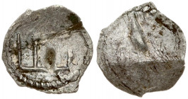 Lithuania 1 Penny undated(1413-1430) Vilnius. Vytautas(1392-1430). Obverse: Columns. Reverse: With Sperhead. Silver 0.27g. Ivanauskas 11V