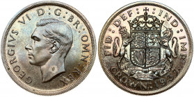Australia 1 Crown 1937(m) George VI(1936-1952). Obverse: Head left. Reverse: Crown above date and value. Edge Description: Reeded. Silver. Old patina....