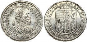 Austria 1 Thaler ND (1602-1618) Maximilian III (1602-1618). Obverse: Bust facing right with ruffled collar in a beaded circle. On his breast; the cros...