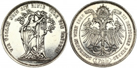 Austria 1 Thaler 1868 Third German Shooting Festival. Franz Joseph I(1848-1916). Obverse: Crowned Imperial eagle. Obverse Legend: III DEUTSCHES BUNDES...