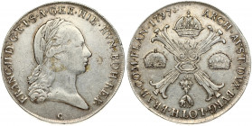Austrian Netherlands 1 Thaler 1797C Franz II(1792-1835). Obverse: Laureate bust to right, mintmark below. Reverse: Foliated cross in form of 'X' crown...