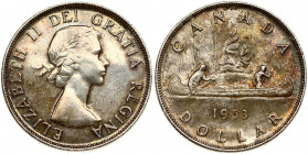 Canada 1 Dollar 1953. Elizabeth II(1952). Obverse: Laureate bust right. Reverse: Voyageur; date and denomination below. Old patina. Silver. KM 54