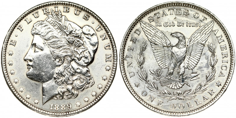 USA 1 Dollar 1889 'Morgan Dollar' Philadelphia. Obverse: Liberty head; facing le...