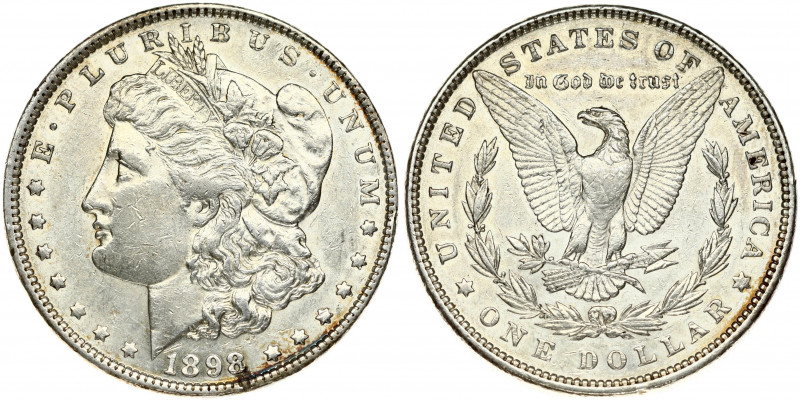 USA 1 Dollar 1898 'Morgan Dollar' Philadelphia. Obverse: Liberty head; facing le...