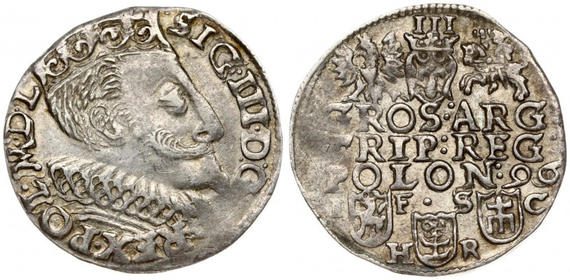 Poland 3 Groszy 1596 Bydgoszcz Sigismund III Vasa (1587-1632). Obverse: Crowned ...