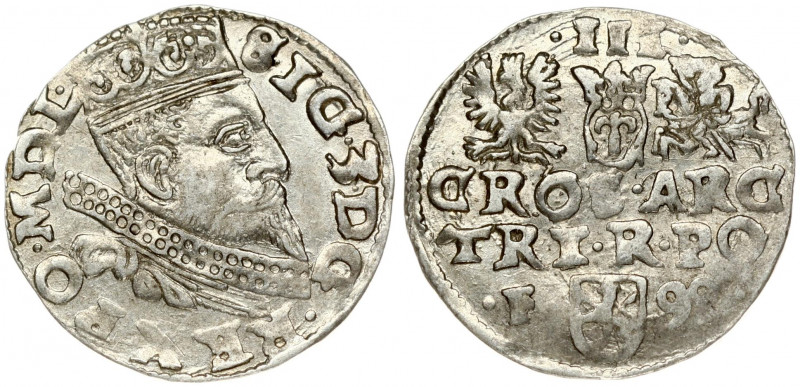 Poland 3 Groszy 1599 Wschowa Sigismund III Vasa (1587-1632). Obverse: Crowned bu...