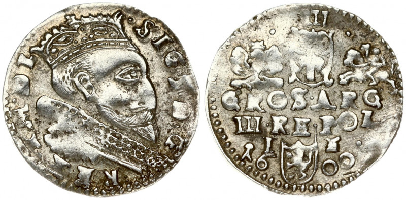 Poland 3 Groszy 1600 Lublin. Sigismund III Vasa (1587-1632). Obverse: Crowned bu...