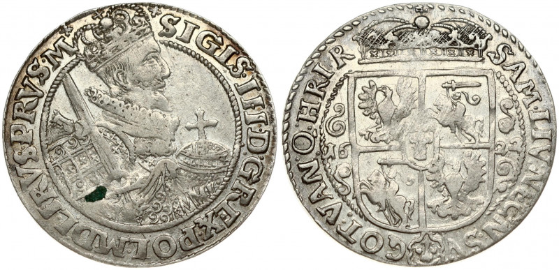 Poland 1 Ort 1622 PRVS M Bydgoszcz. Sigismund III Vasa (1587-1632). Obverse: Cro...