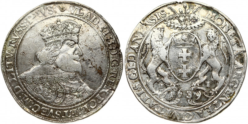 Poland Danzig 1 Thaler 1639 II. Wladislaws IV (1632-1648). Obverse: Crowned bust...