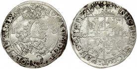 Poland 18 Groszy 1656 Lviv. Jan II Casimir Vasa (1649–1668) Obverse: Bust of the ruler with the Order of the Golden Fleece turned to the right; face v...